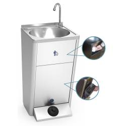 Lavamanos autónomo doble pulsador fría y caliente Lavamanos Inox Portátil Fricosmos FC-061466