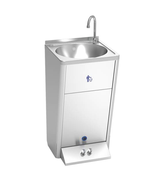 Lavamanos autónomo doble pulsador fría y caliente Lavamanos Inox Portátil Fricosmos FC-061466