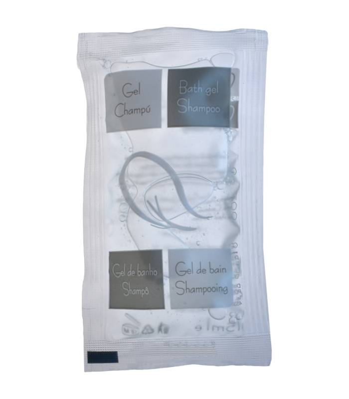 Gel & Champú en Sobre 15ml Just For you 1000 uds Gel y Jabón Geyushi GY-SGCH15