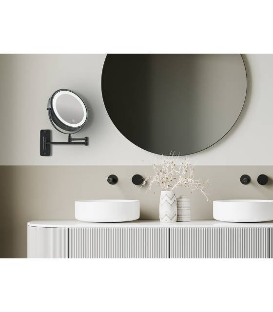 Espejo Aumento Pared Led a pilas Negro Winchester by Corby Espejos de Aumento Corby of Windsor CW-26831