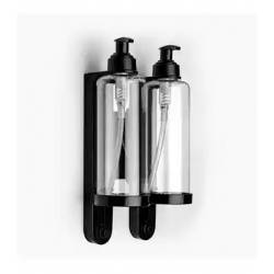 Soporte Dosificador Pared Doble Negro 10 uds Dispensadores y Soportes  GY-SOPNMB2