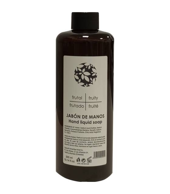 Botella Jabón de Manos 300ml Ambar 40uds Gel y Jabón Geyushi GY-BOTJBAM