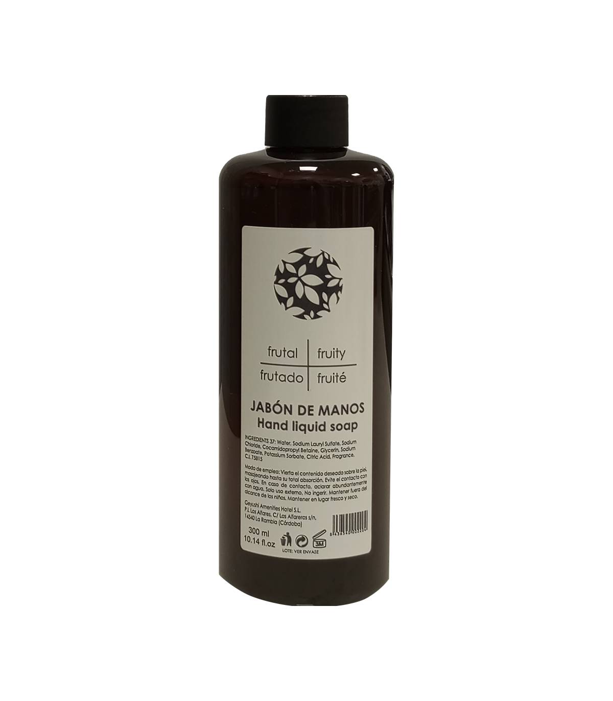 Botella Jabón de Manos 300ml Ambar 40uds Gel y Jabón Geyushi GY-BOTJBAM