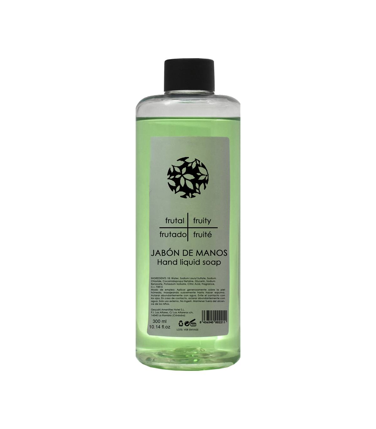 Botella Jabón de Manos 300ml 40uds Gel y Jabón Geyushi GY-BOTJBTR