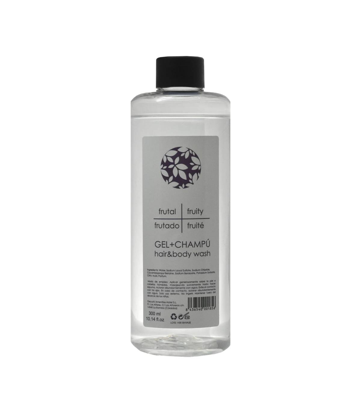 Botella Gel & Champú 300 ml 40 uds Gel y Jabón Geyushi GY-BOTGCHTR
