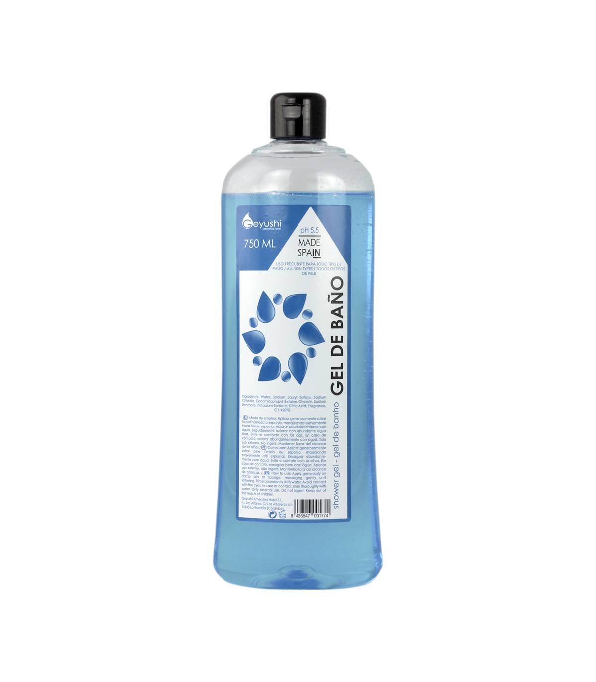 Botella Gel de Baño 750ml 28 uds Gel y Jabón Geyushi GY-B750GD