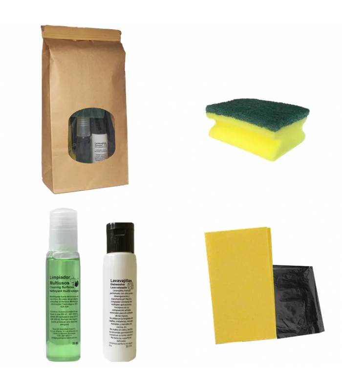Kit Limpieza Apartamentos Basic Kraft 60 uds Kit Limpieza Apartamentos Geyushi GY-KITLIMK