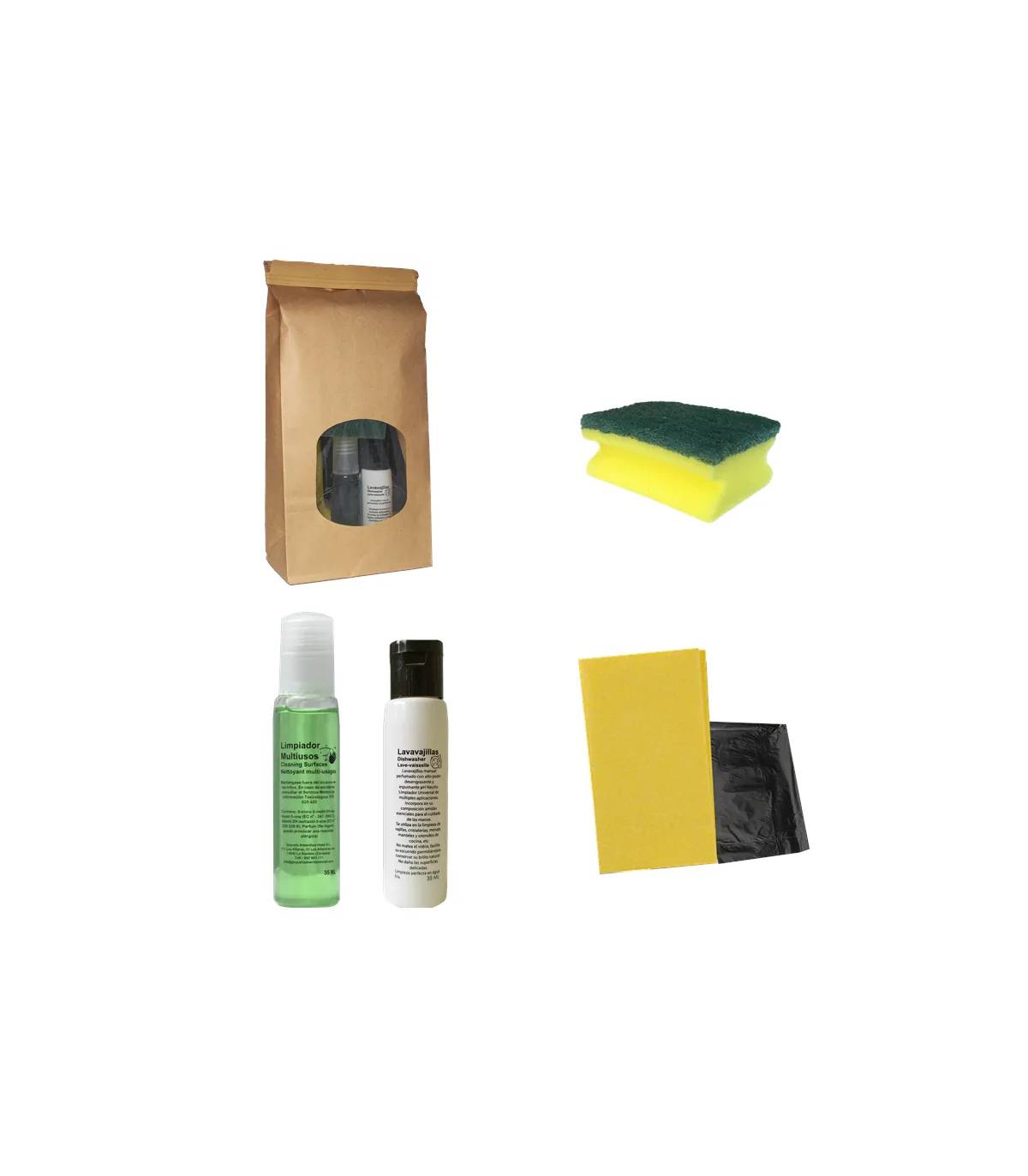 Kit Limpieza Apartamentos Basic Kraft 60 uds Kit Limpieza Apartamentos Geyushi GY-KITLIMK