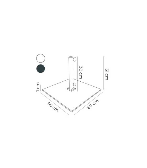 Base Sombrilla Metálica Gris 20kg Bases de Parasoles CONVA BASEMP20G