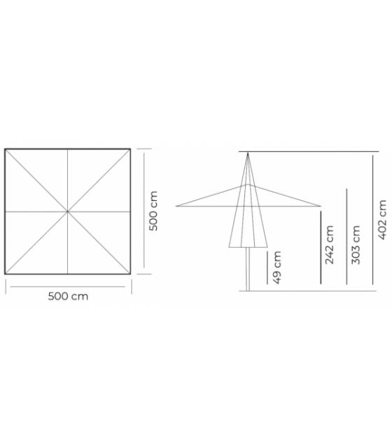 Parasol Terraza Giant 5x5 m Poliéster Beige Parasoles Grandes CONVA CO865P30