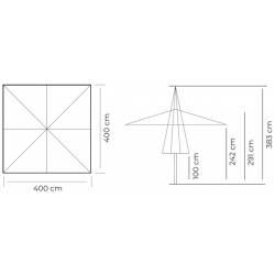 Parasol Terraza Giant 4x4 m Poliéster Beige Parasoles Grandes CONVA CO864P30