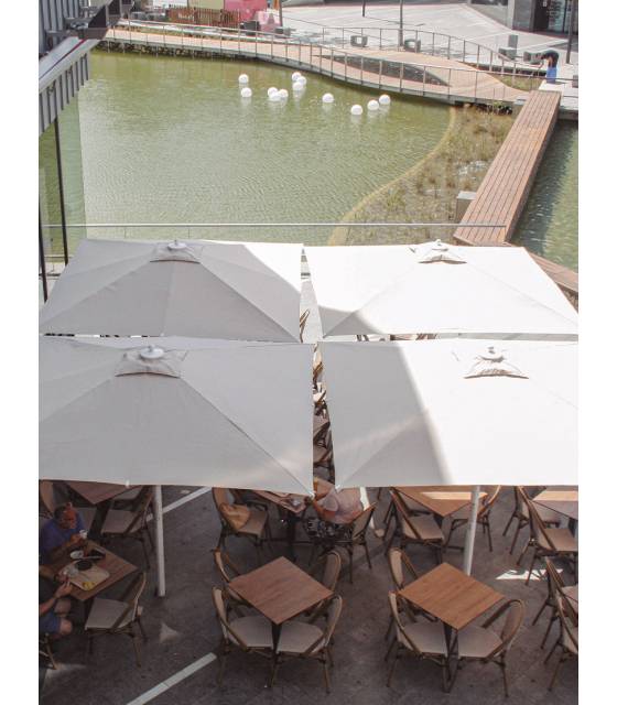 Parasol Master 3x3 m Poliéster Beige Parasoles Cuadrados CONVA CO889P30