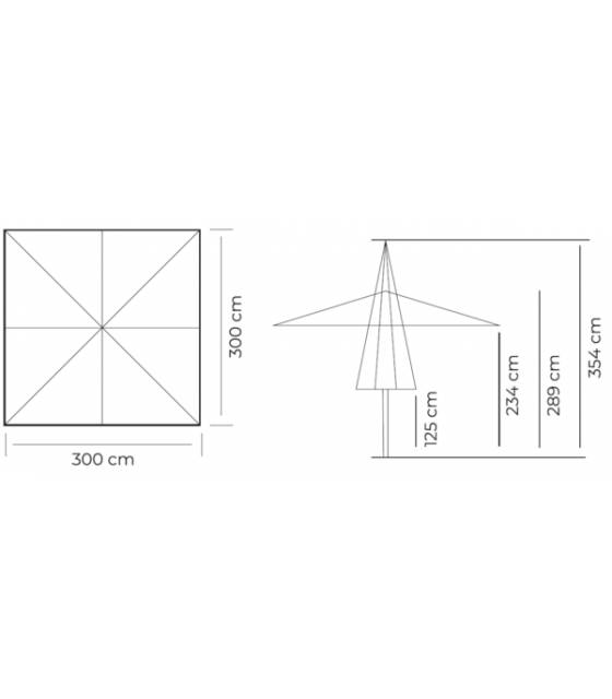 Parasol Master 3x3 m Poliéster Beige Parasoles Cuadrados CONVA CO889P30