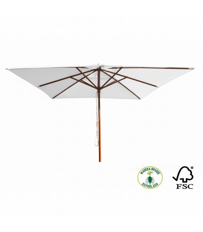 Parasol 3x3 Madera Plus Tela Olefin Parasoles Cuadrados CONVA CO844OL