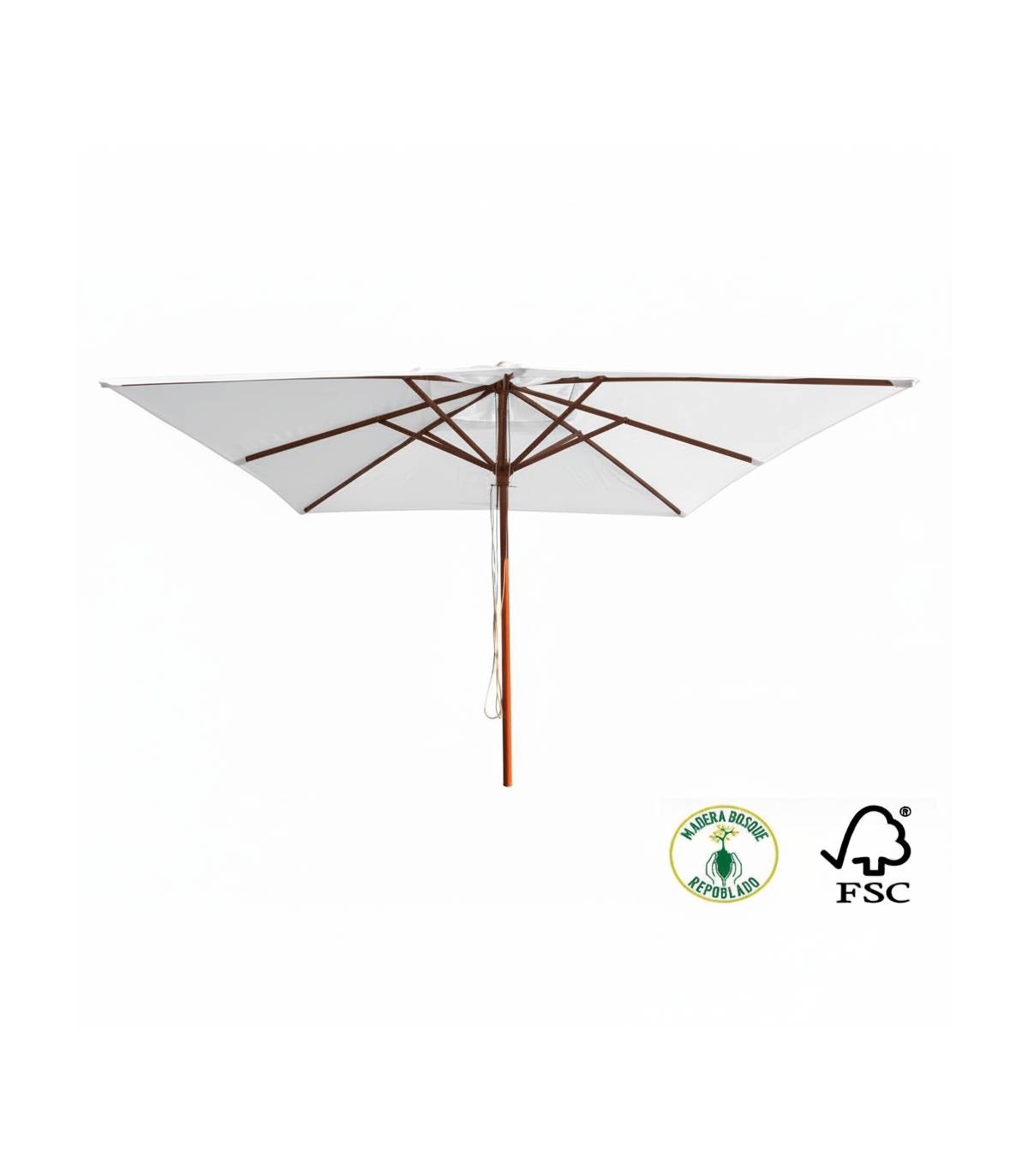 Parasol 3x3 Madera Plus Tela Olefin Parasoles Cuadrados CONVA CO844OL