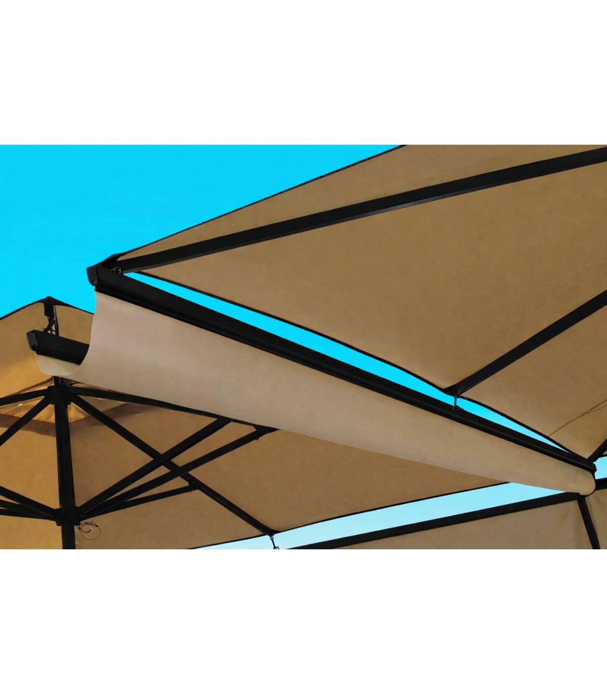 Canal Vierteaguas Parasol 5m Perfil Negro Tela Olefin Cerramiento Parasoles CONVA CO-4.803.502.