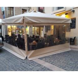 Conjunto Parasol 4m con Cortinas y Base con Ruedas Conva Cerramiento Parasoles CONVA CO-894.802410OL.BASE01