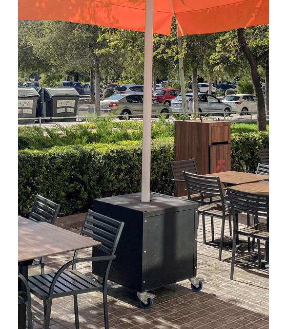 Conjunto Parasol 4m con Cortinas y Base con Ruedas Conva Cerramiento Parasoles CONVA CO-894.802410OL.BASE01