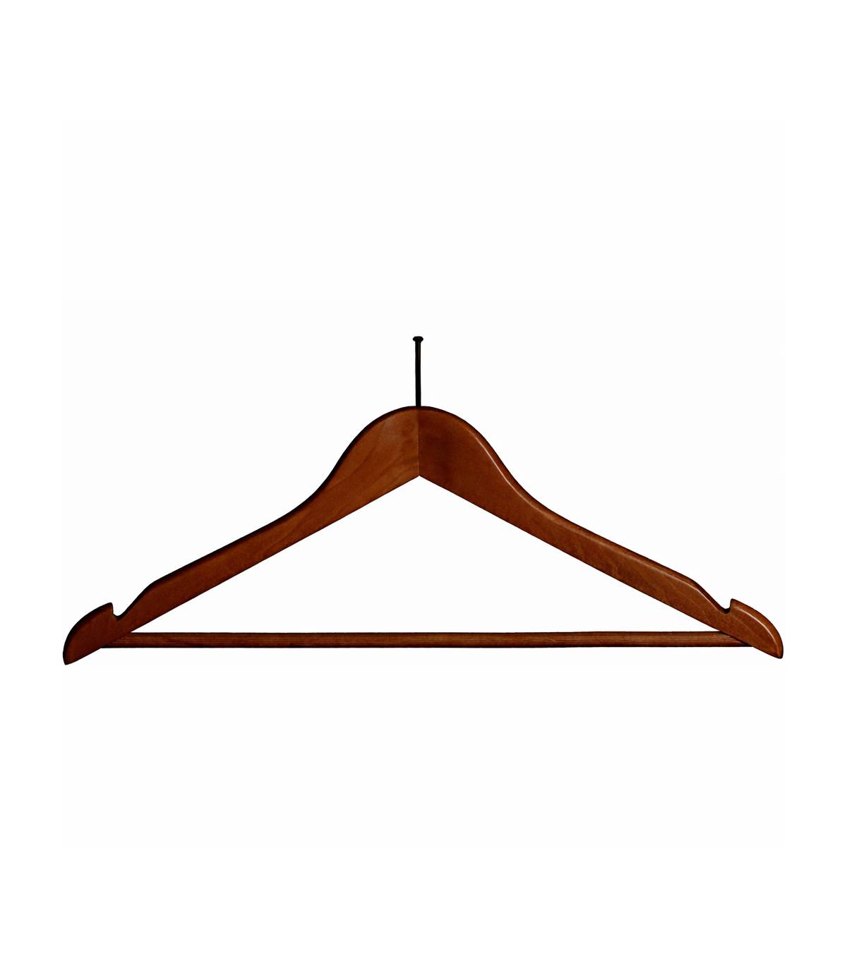 Percha Madera Nogal Antirrobo 100 uds. Perchas Armario  PC903064-GS