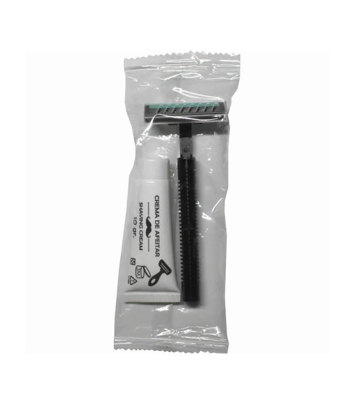 Set Afeitar con Crema Serie Celofán 500 uds Amenities Geyushi GY-SETCAT8