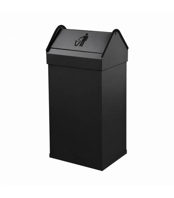 Papelera Cabezal Basculante en Negro 40L Papeleras  LY13002090B