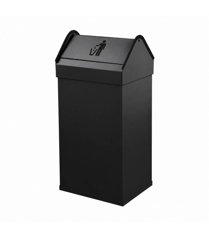 Papelera Cabezal Basculante en Negro 40L Papeleras  LY13002090B