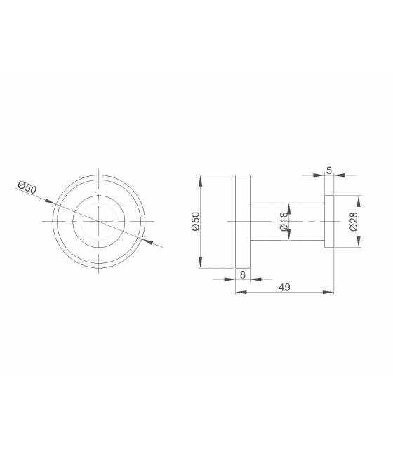 Percha Simple Latón Universal Perchas Baño  LY11000020