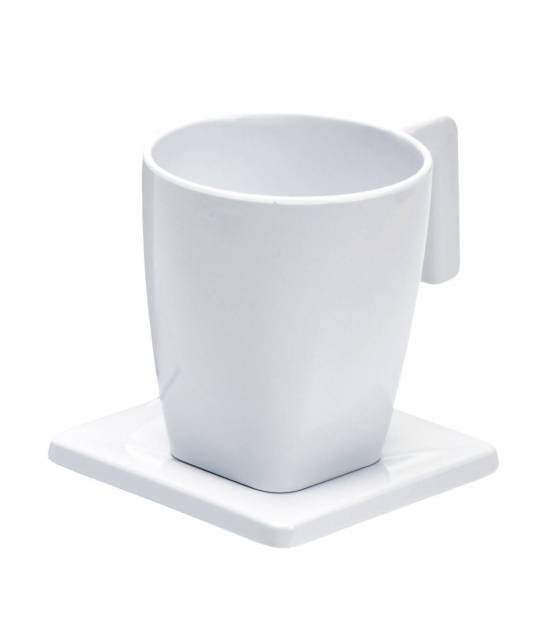 Taza y Plato Maestro 200 ml blanco Bandejas de Kettles JVD JV8661158
