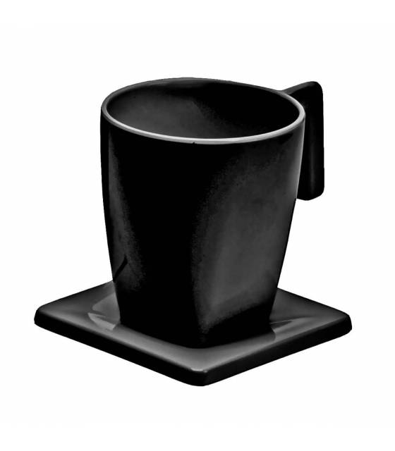 Taza y Plato Maestro 200 ml negro Bandejas de Kettles JVD JV8661164
