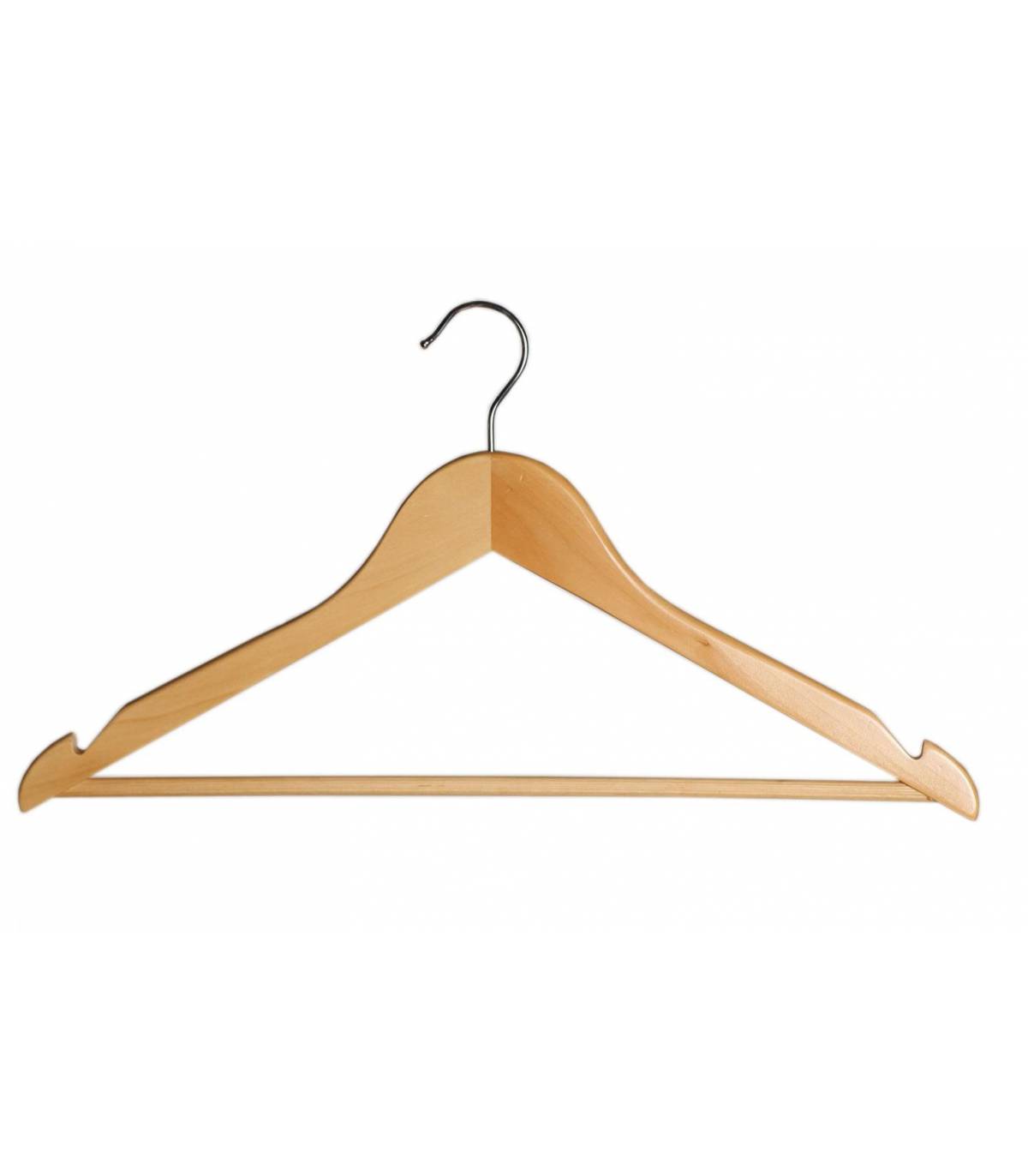 Percha de madera con gancho y muescas 100 unds. Perchas Armario  PC903068-CM