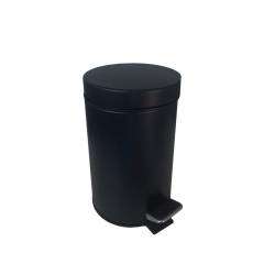 Papelera baño Negro Mate 3 Litros Papeleras con Pedal  JV8991785
