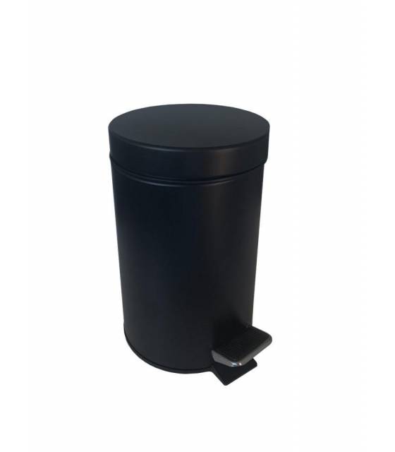 Papelera de baño Negro Mate 5L con pedal Papeleras con Pedal  JV8991786
