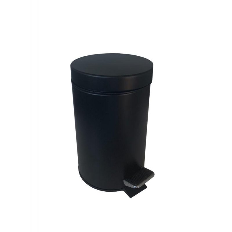 Papelera de baño Negro Mate 5L con pedal Papeleras con Pedal  JV8991786