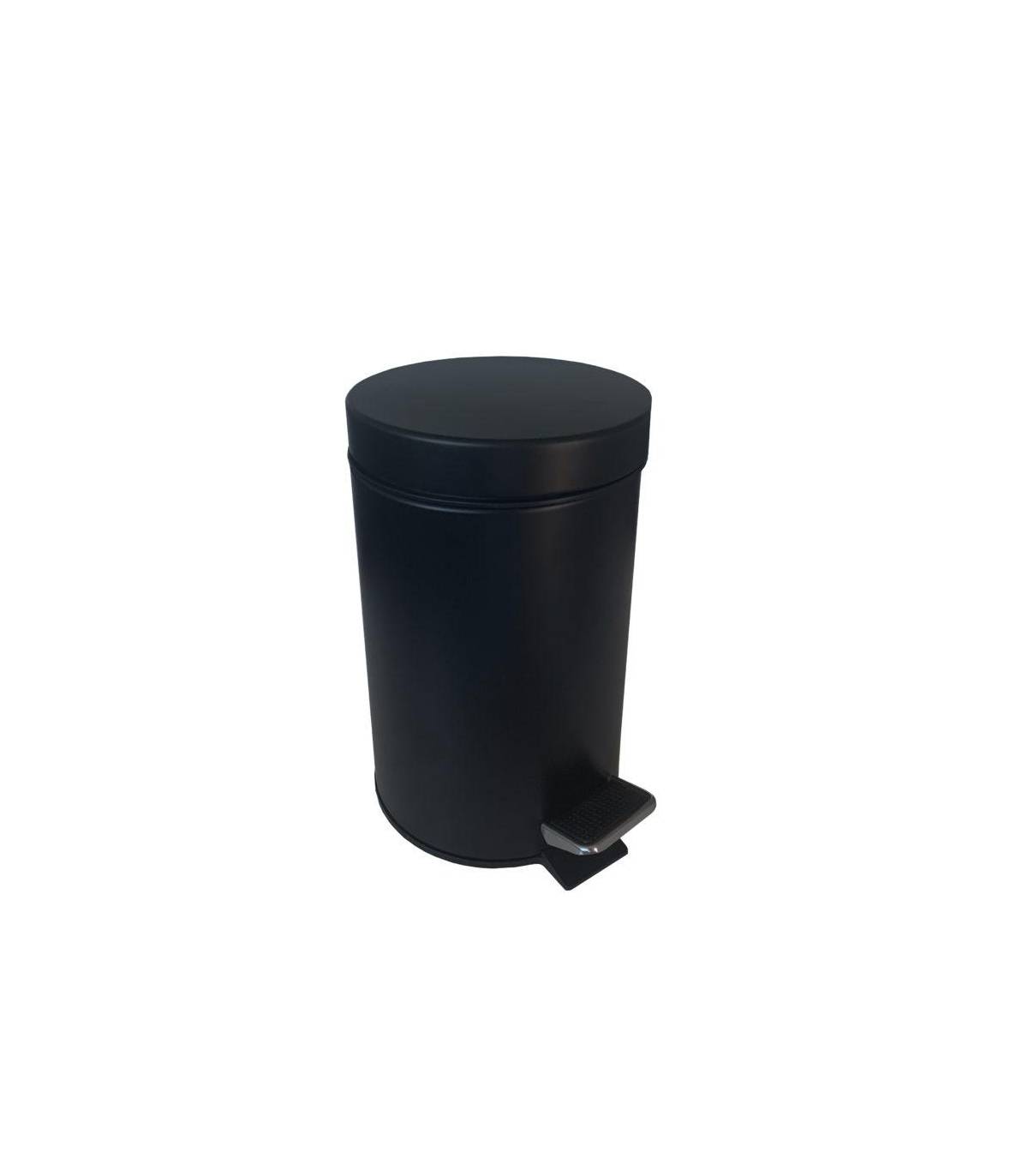 Papelera de baño Negro Mate 5L con pedal Papeleras con Pedal  JV8991786