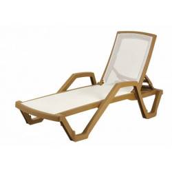 Tumbona Piscina con brazos Beige Tumbonas Muebles Romero RM-T.P.BR