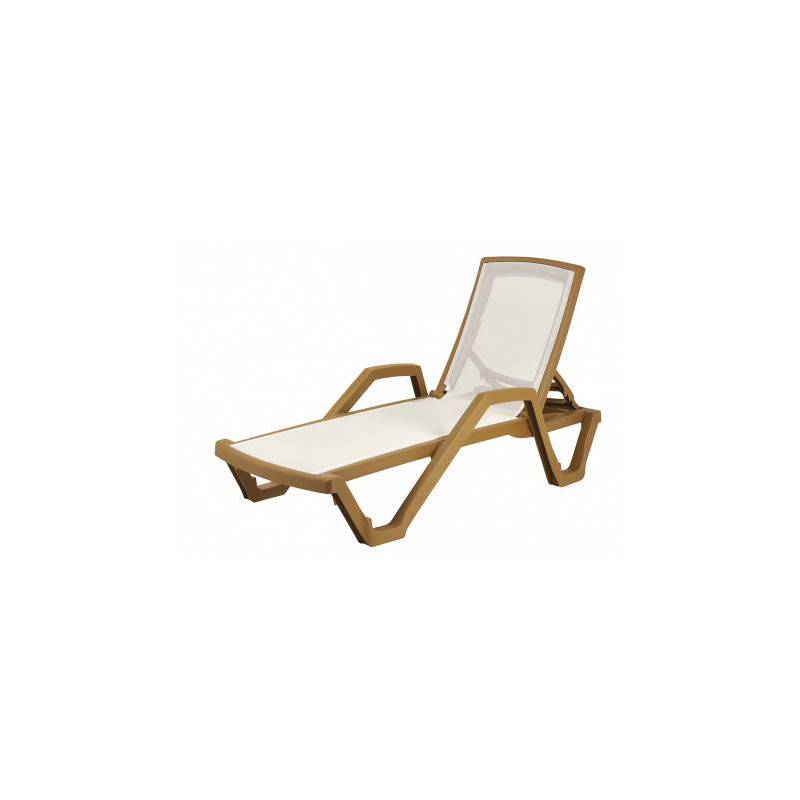 Tumbona Piscina con brazos Beige Tumbonas Muebles Romero RM-T.P.BR