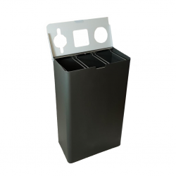 Papelera de reciclaje rectangular 3 x 35L Papeleras Clasificación  LY13003040