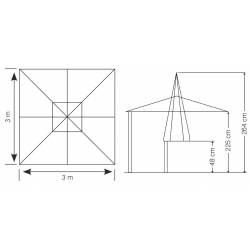 Parasol Lateral Plus 3x3m Poliéster Beige Parasoles Cuadrados CONVA CO879P30