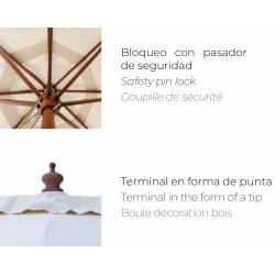 Sombrilla Madera Plus 2x2 Poliéster Parasoles Cuadrados CONVA CO842P30