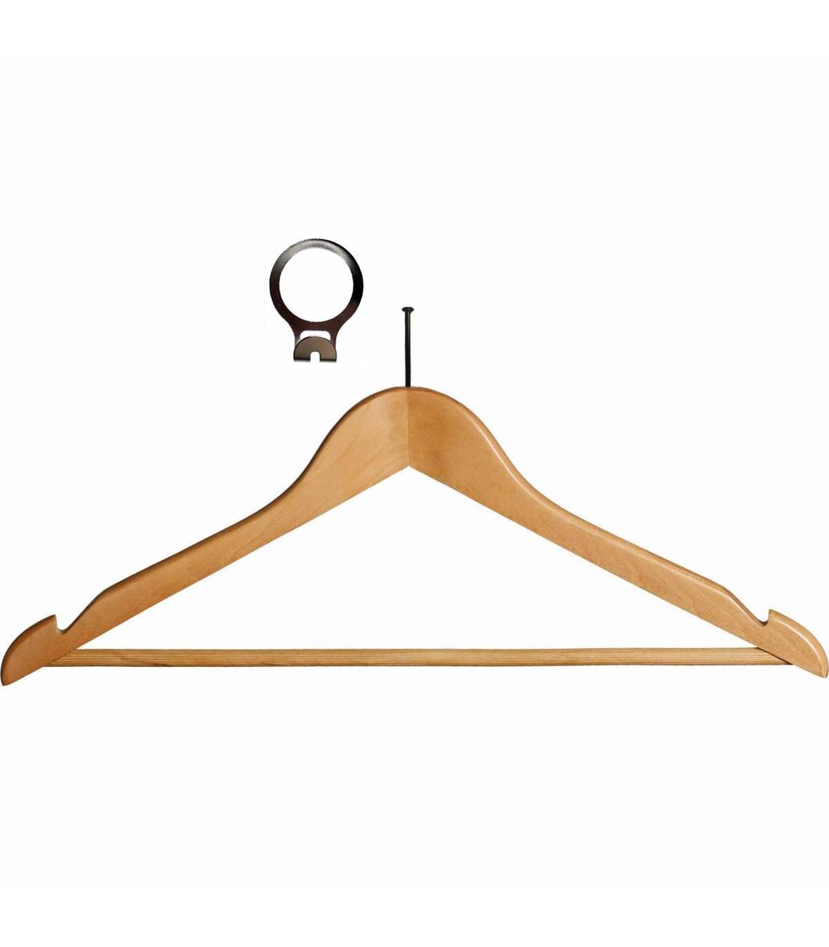 Percha madera con anilla antirrobo Metal 100 uds. Perchas Armario  PC903068-GSA