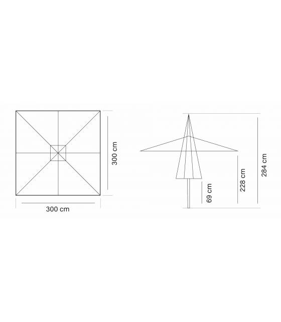 Parasol Plaza 3x3 Poliéster Beige Parasoles Cuadrados CONVA CO898P30