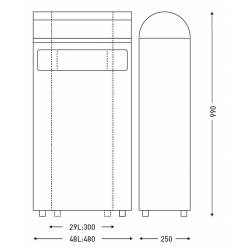 Papelera 29L con Cenicero Acero Galvanizado Papeleras Exterior  JV8991062