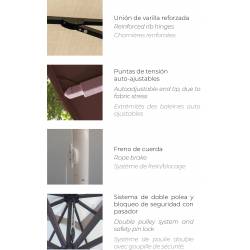 Parasol Terraza Heavy Duty 3,5 x 3,5 Olefin Parasoles Cuadrados CONVA CO895OL