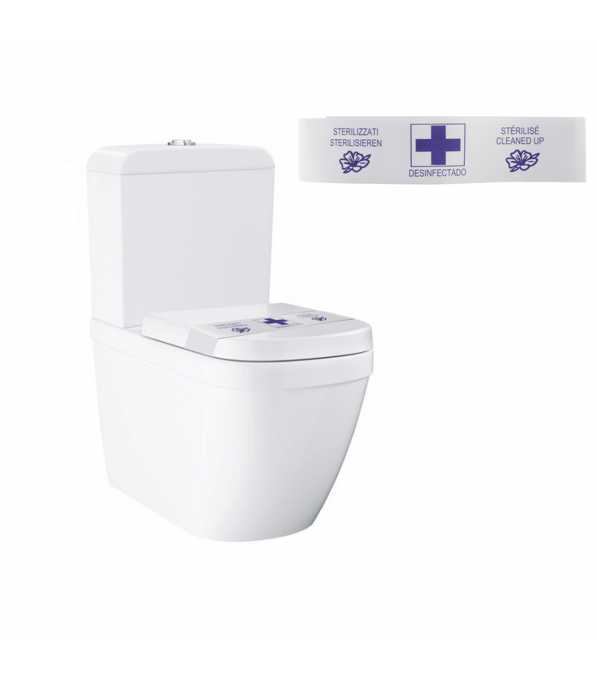 Precinto sanitario de papel para WC 1000 unds. Bolsas y Precintos  GY-PWCPAP