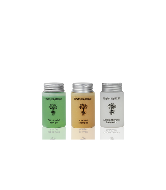Champú Hotel 30 ml. Terra Nature 400 unds. Champú Geyushi GY-BCHTN