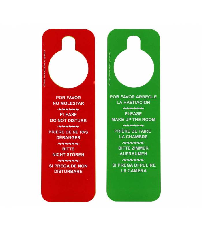 Cartel No Molestar Rojo/Verde 100 unds. Bolsas y Precintos Geyushi GY-CNMCP