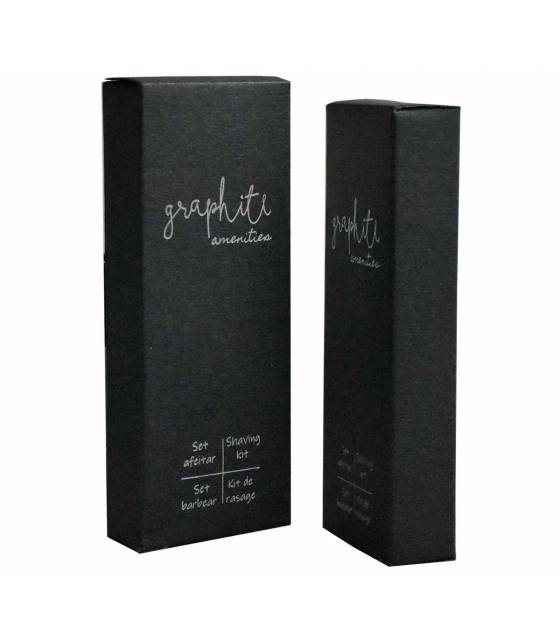 Kit Afeitar Hotel con Tubo Crema Serie Grafito 500uds Amenities Geyushi GY-SETAGRF