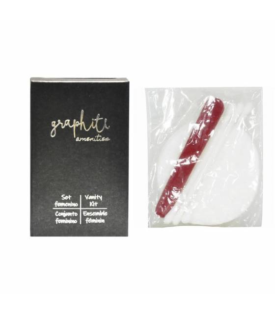 Vanity Kit Femenino Serie Grafito 1000uds Amenities Geyushi GY-SDEGRF