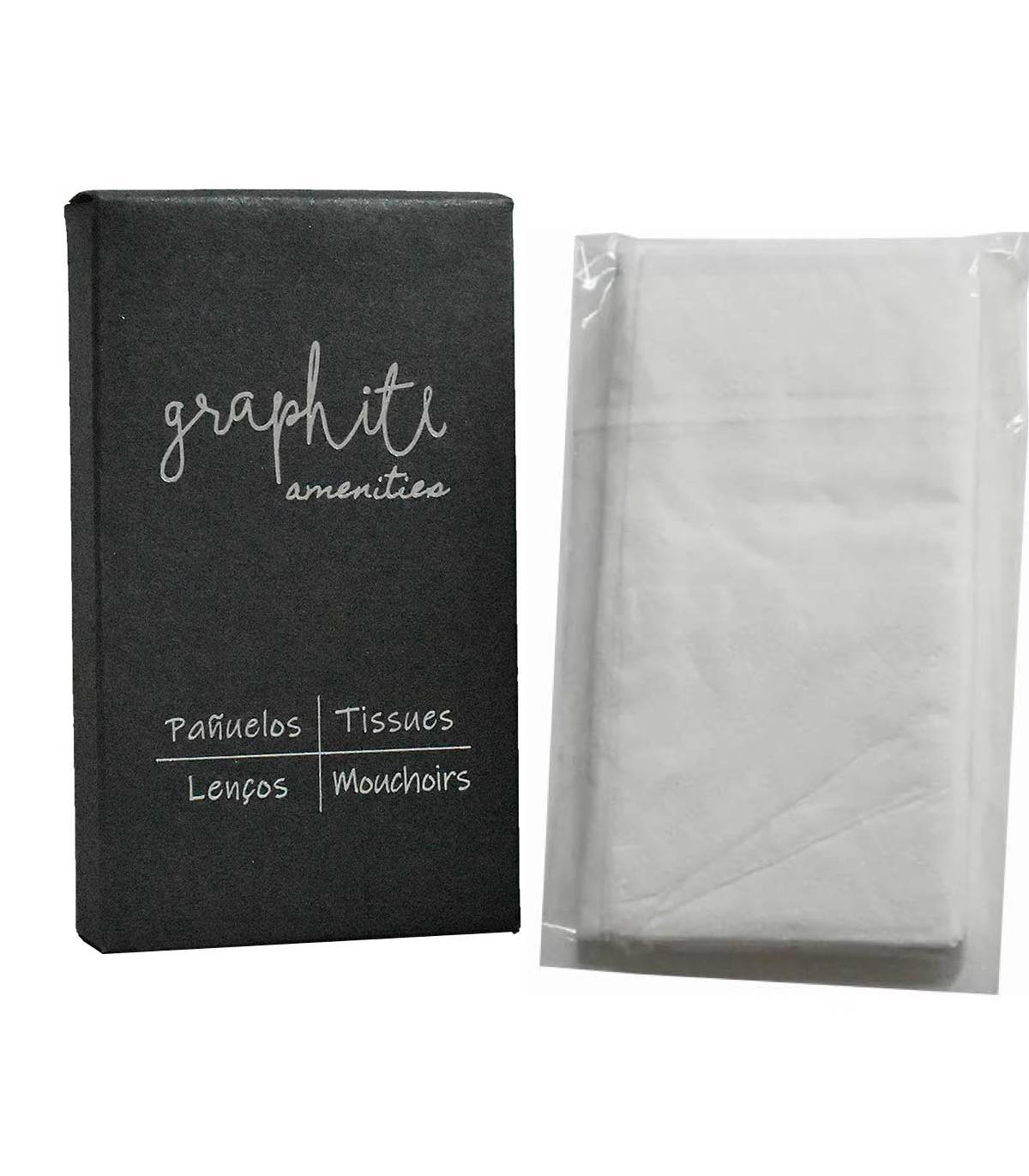 Caja 5 Pañuelos Hotel Serie Grafito 1000uds Amenities Geyushi GY-TISSUGRF
