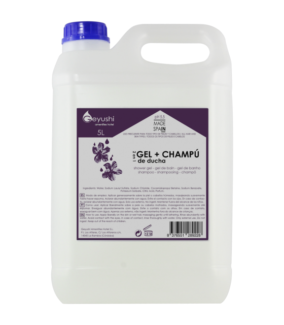 Gel & Champú Garrafa 5 litros 4 unidades Gel y Jabón Geyushi GY-GARRGCH5L